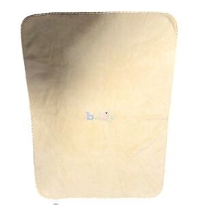 Carters Baby Blanket Yellow Fleece Embroidered Bee Baby Satin Trim Vintage Style